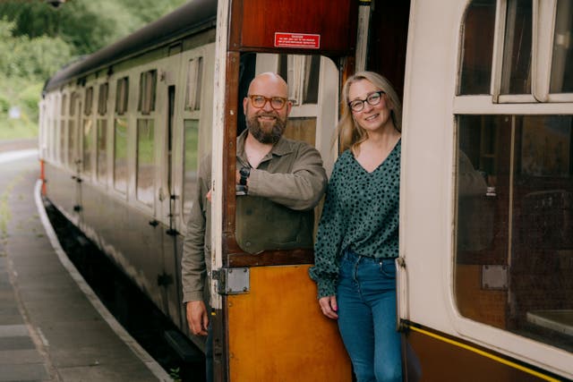 Joanne Ormesher with Findlay Napier who wrote the song ‘Firecracker’ about her (BBC/PA)