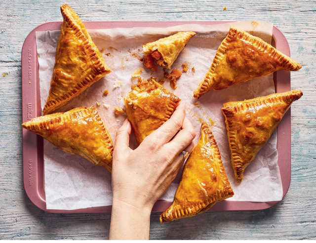 <p>Flaky, golden and filled with sweet potato and tangy goat’s cheese, these hand pies are a perfect make-ahead lunch or snack</p>
