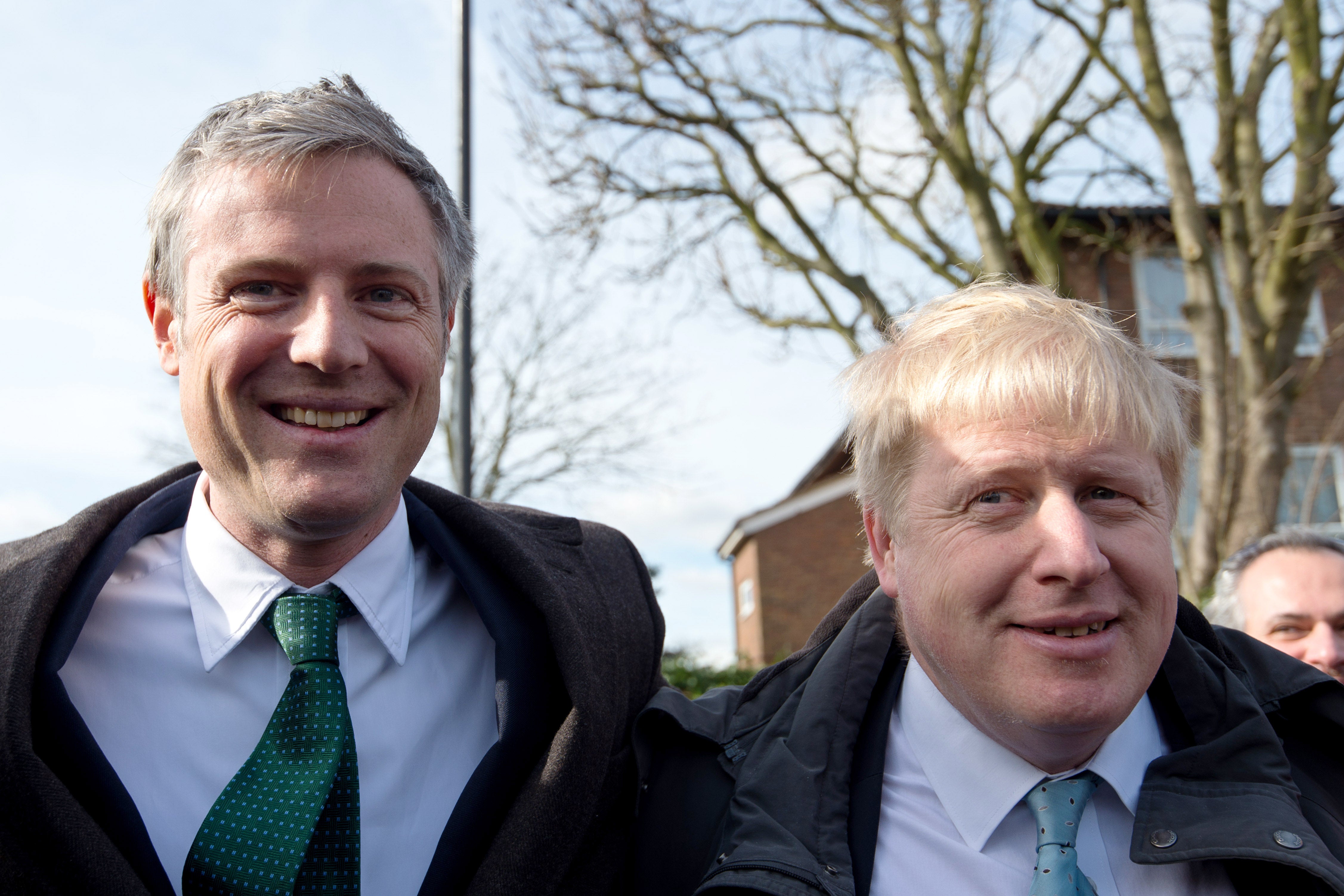 Zack Goldsmith depicted with Boris Johnson, when Johnson was the mayor of London