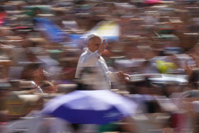 <p>Pope Leo XIV holds his weekly general audience in St. Peter's Square, at the Vatican, Wednesday, July 30, 2025</p>