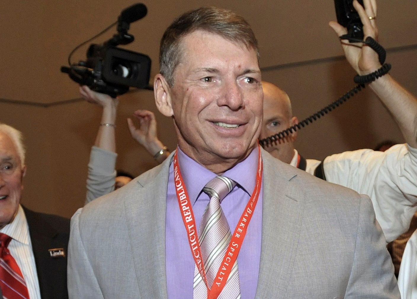 Former WWE CEO Vince McMahon is accused of causing a crash on a Connecticut highway, wrecking his Bentley and damaging two other cars.