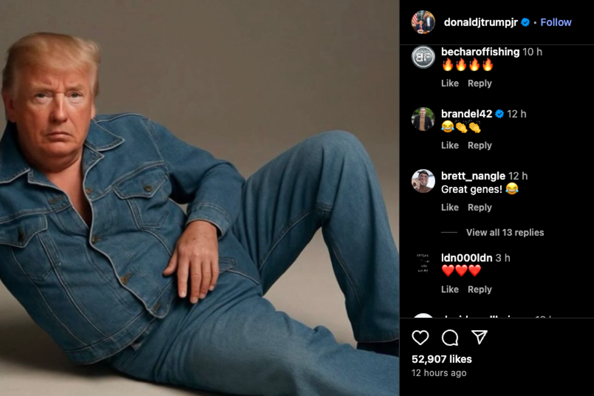 Trump Jr skewered for Instagram post where he referred to his dad’s AI parody of Sydney Sweeney ad as ‘so hot’