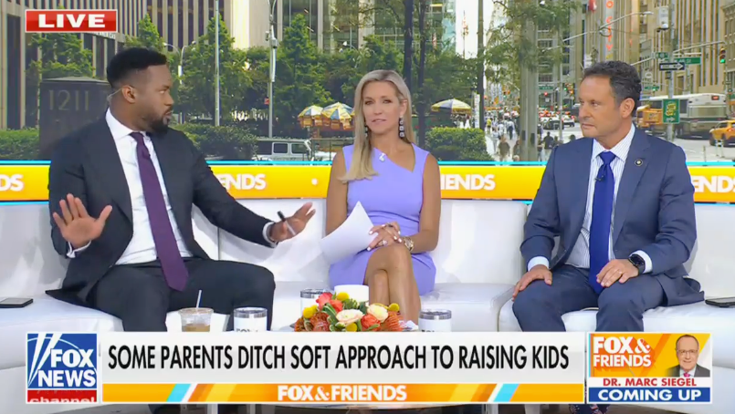 Fox & Friends host Lawrence Jones called on parents to’“spank your kid’s a**’ during a segment on gentle parenting during Wednesday’s show.