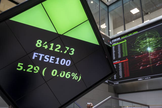 The FTSE 100 index closed up just 0.62 of a point at 9,136.94 (PA)