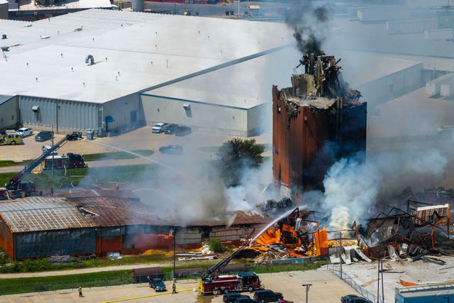 <p>Three people are missing after a massive explosion at a Nebraska plant Tuesday left crews battling a fire for hours</p>