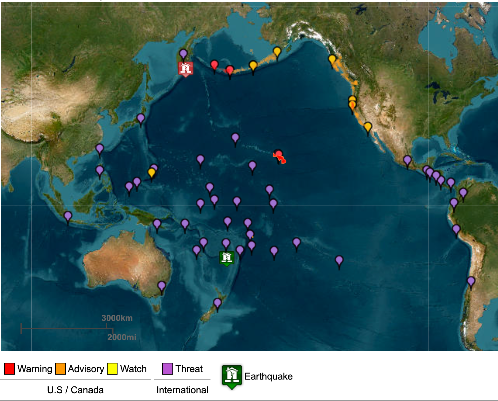 Russia earthquake: China and Taiwan issue tsunami warnings after almost a million evacuated in Japan Map showing areas under warnings, watch and threat notices