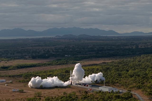 <p>In this photo provided by Gilmour Space Technologies an Eris rocket is launched on Wednesday, July 30, 2025, near Bowen, Australia</p>