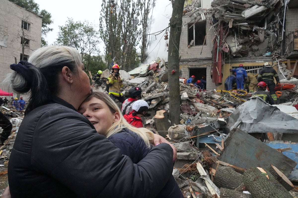Photos of the latest Russian drone and missile attack in Kyiv