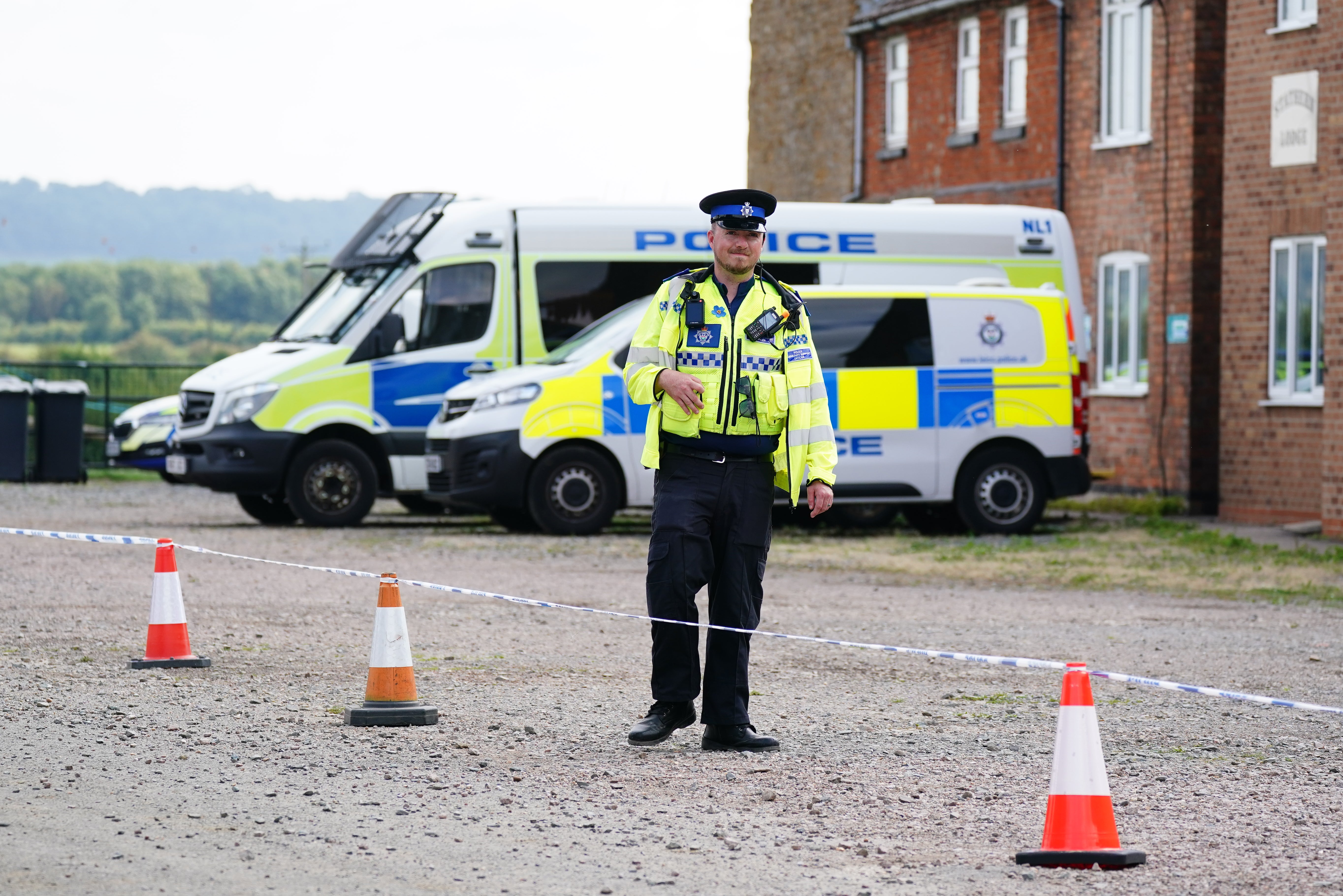 The scene outside Stathern Lodge which had been hosting a children's summer camp