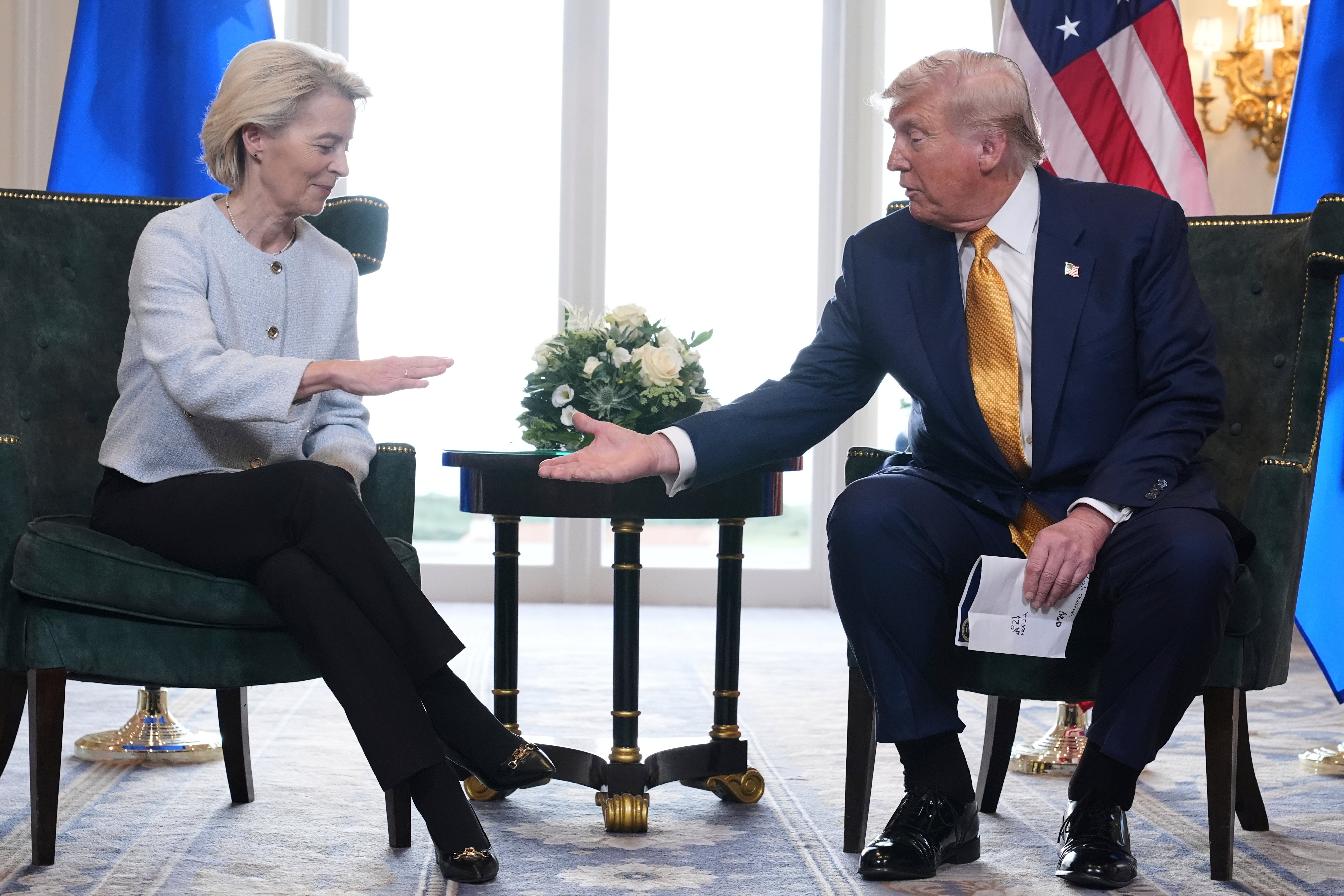 rump and von der Leyen agree their trade deal