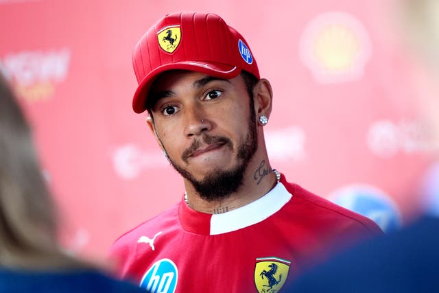 Ferrari driver Lewis Hamilton addresses the media ahead of this weekend’s Hungarian Grand Prix (Bradley Collyer/PA)