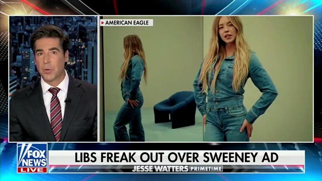 <p>Fox News host Jesse Watters claims that liberals are ‘freaking out’ over a recent commercial featuring Sydney Sweeney. The network has covered her ad extensively in recent days. </p>