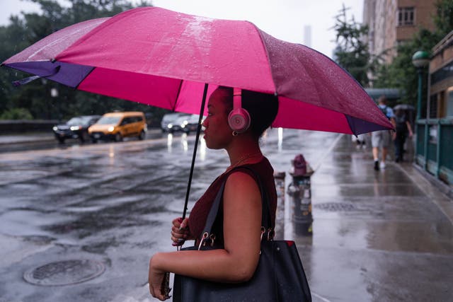 <p>A storm moving into the Northeast is expected to bring sweeping showers and slightly warmer temperatures on Thursday. </p>