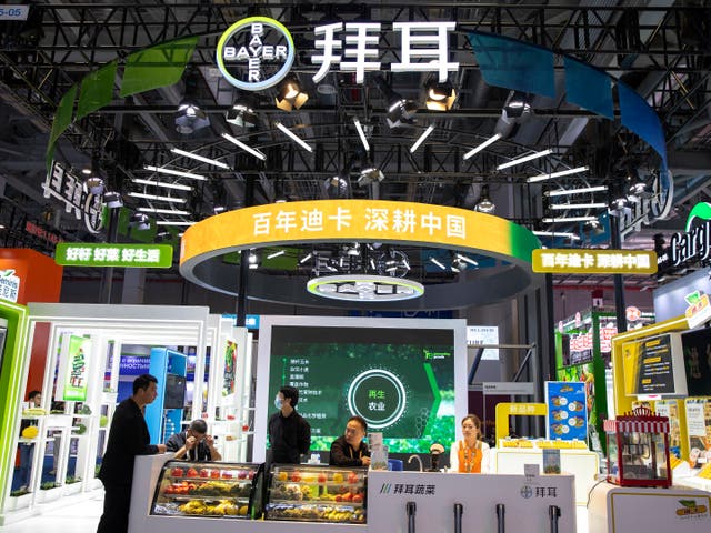 <p>Bayer’s booth at the seventh CIIE in Shanghai in November</p>