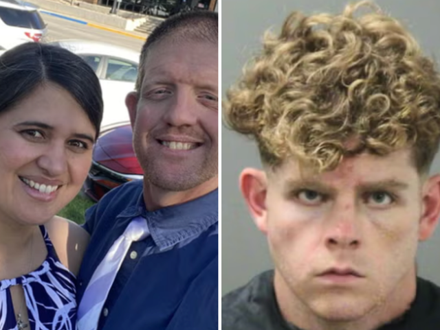 <p>Elementary school teacher Andrew James McGann, 28, allegedly killed Clinton David Brink, 43, and his wife, Cristen Amanda Brink, 42, in Arkansas’ Devil’s Den State Park on July 26</p>