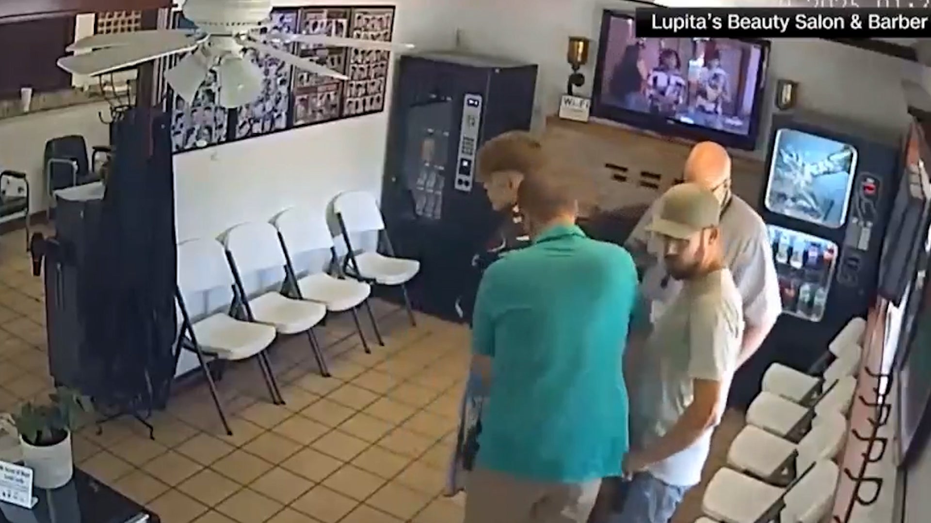 The dramatic arrest happened right as the hairdresser had just started doing a fade on McGannโs hair