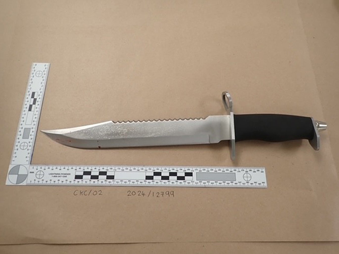The knife used by Rumarni Tuitt in the attack