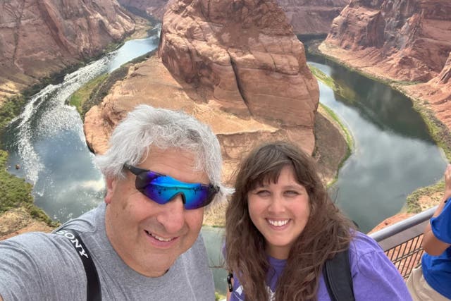 <p>Erica Kahn, seen along with her father Rich Kahn, faced ‘horrible’ medical bills after a the incident in Arizona</p>