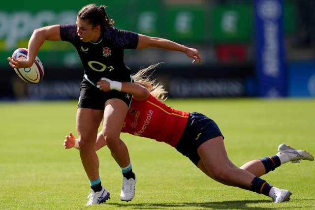 Helena Rowland scored three of England’s 15 tries at Welford Road (Adam Davy/PA)