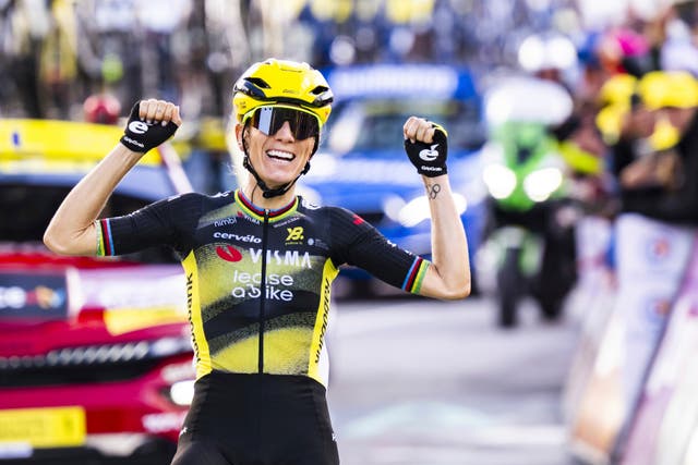 <p>Pauline Ferrand-Prevot from France of team Visma-Lease a Bike </p>