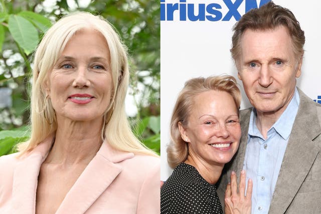 <p>Joely Richardson, Pamela Anderson, and Liam Neeson</p>