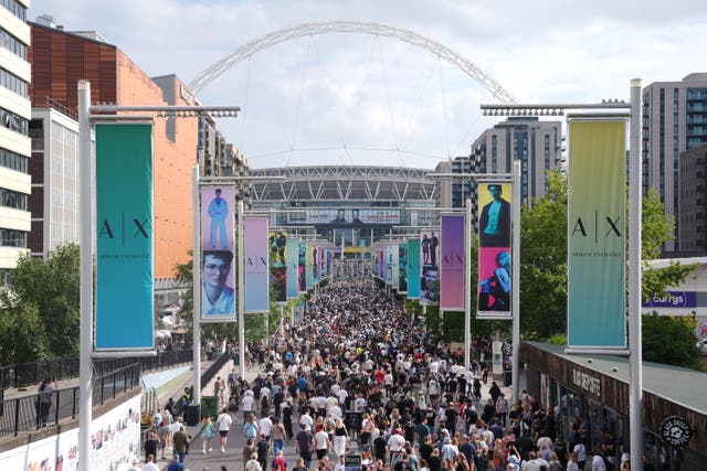 The man fell during an Oasis concert at Wembley Stadium (Lucy North/PA)