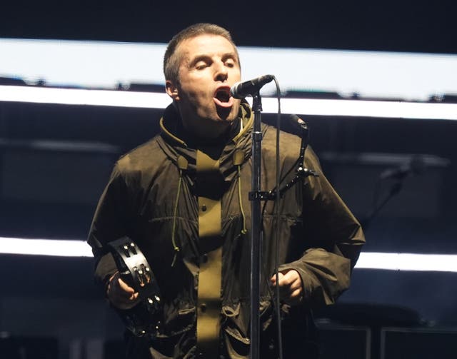 <p>Liam Gallagher of Oasis on stage (Jordan Pettitt/PA)</p>