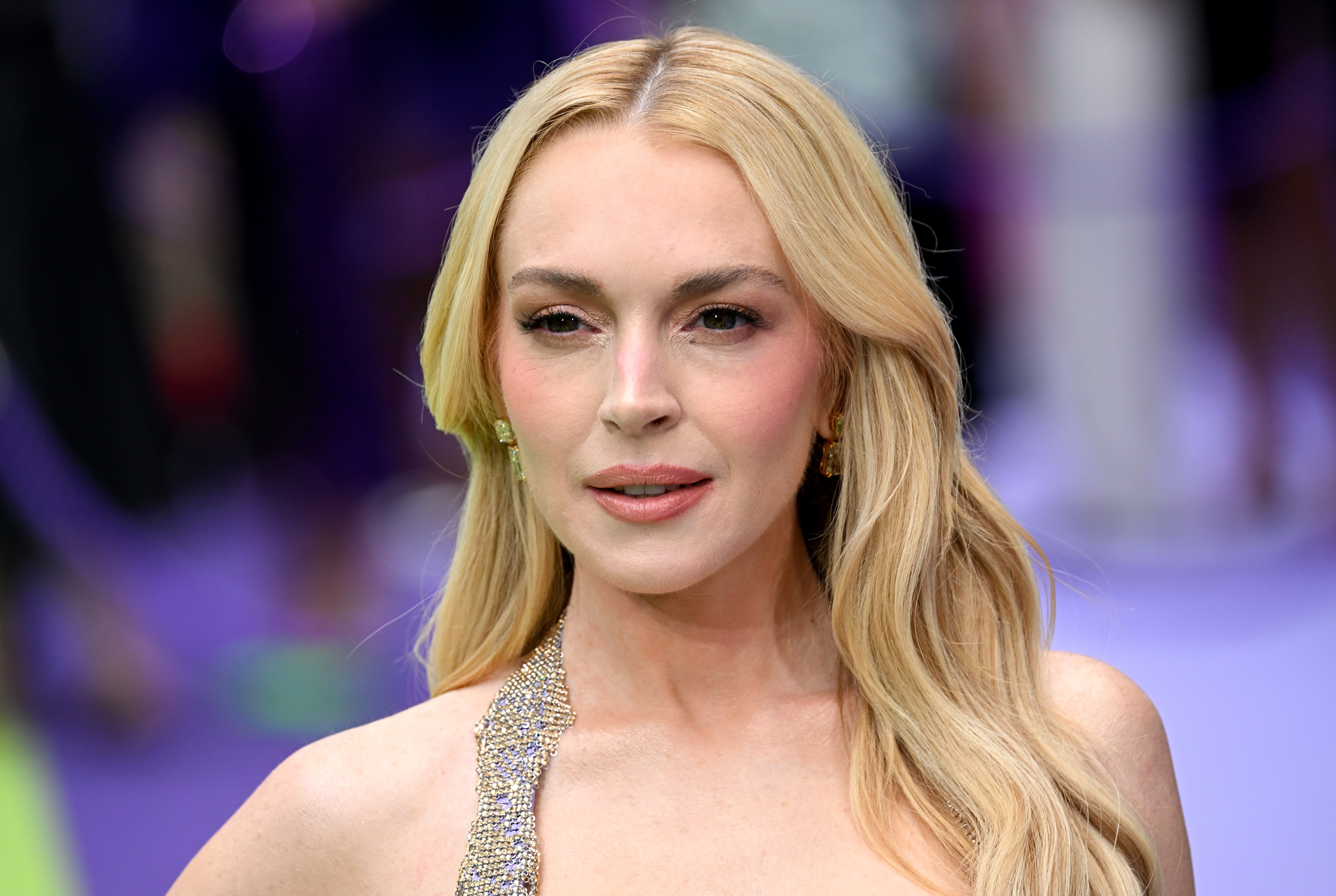 Lindsay Lohan pictured at the 'Freakier Friday' premiere on 31 July in London