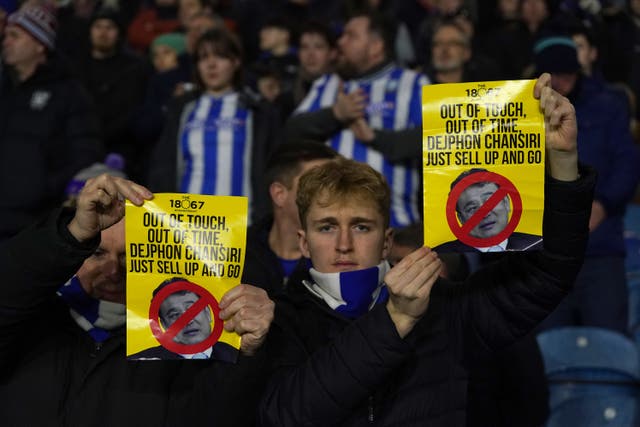 Sheffield Wednesday owner Dejphon Chansiri is under increasing pressure from fans (Nick Potts/PA)