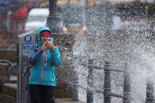 The Met Office said wind speeds have hit as high as 79mph