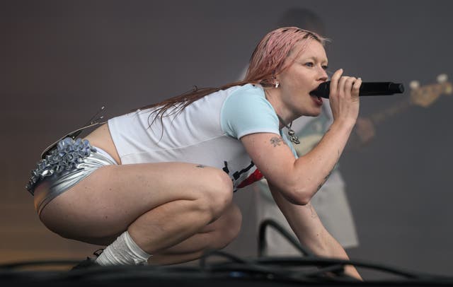 <p>Rhian Teasdale of Wet Leg performs on the last night of Wilderness 2025</p>