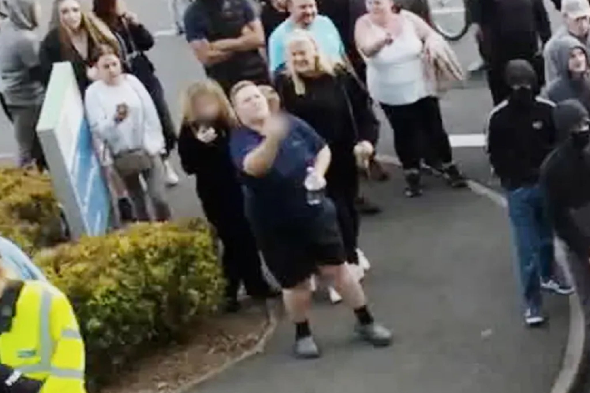 Amy Hodgkinson-Hedgox was caught in a riot outside the hotel at the behest of the camera