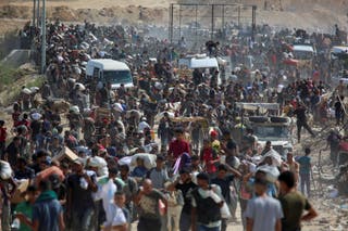 Palestinians seek aid supplies in central Gaza