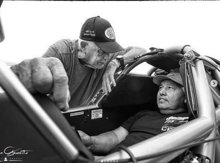 Chris Raschke, right, with his friend and mentor George Poteet