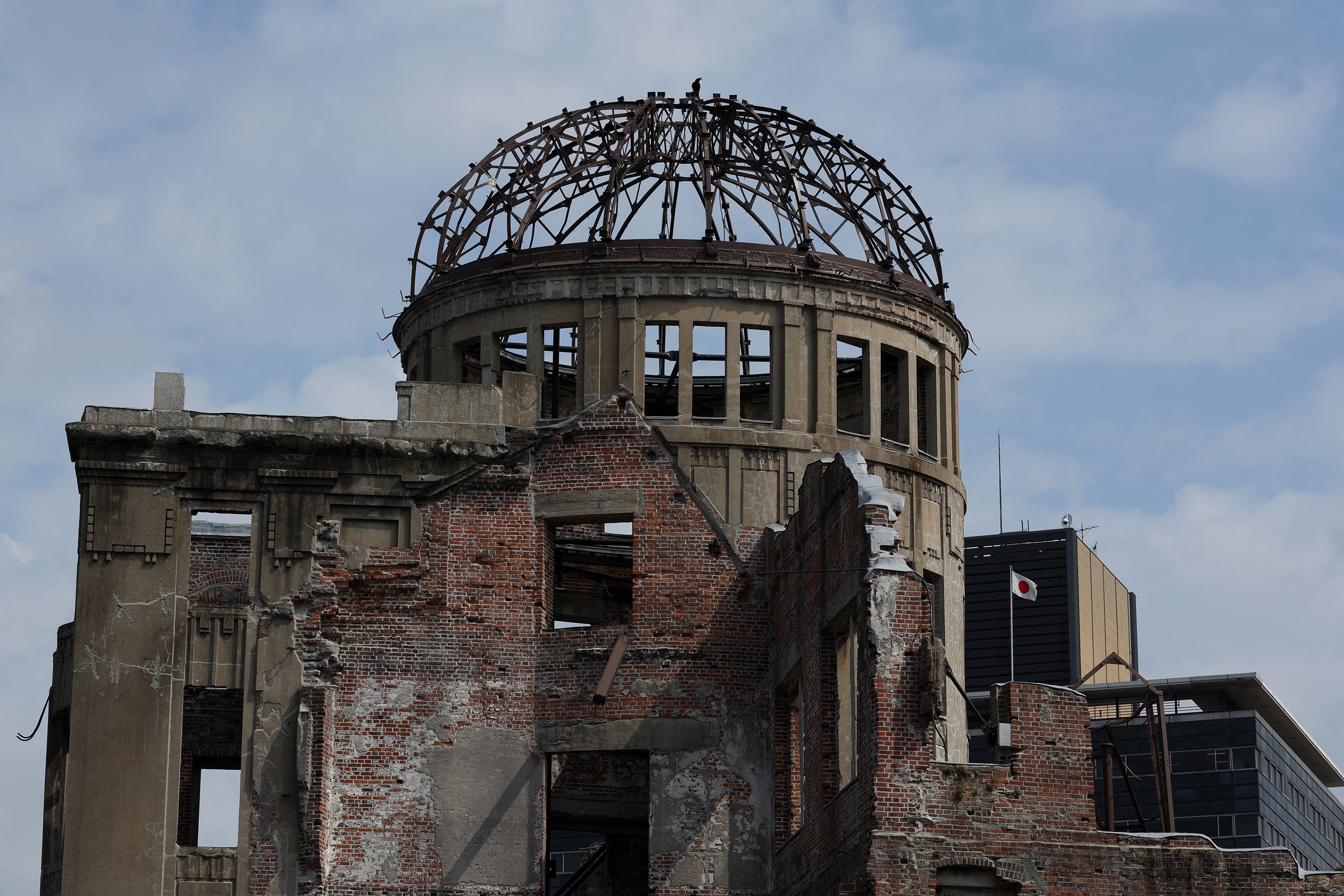 File. The Atomic Bomb Dome is seen ahead of the 80th anniversary of the atomic bomb dropped on Hiroshima at the Hiroshima Peace Memorial Park on 5 August 2025 in Hiroshima, Japan