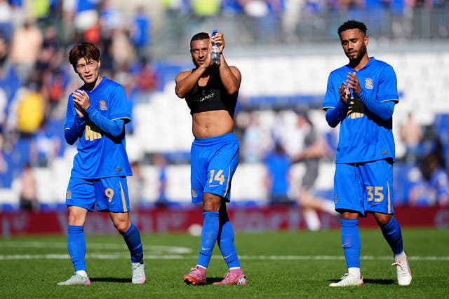 <p>Birmingham City's Keshi Anderson (centre), Kyogo Furuhashi (left) and George Hall after the pre-season friendly</p>