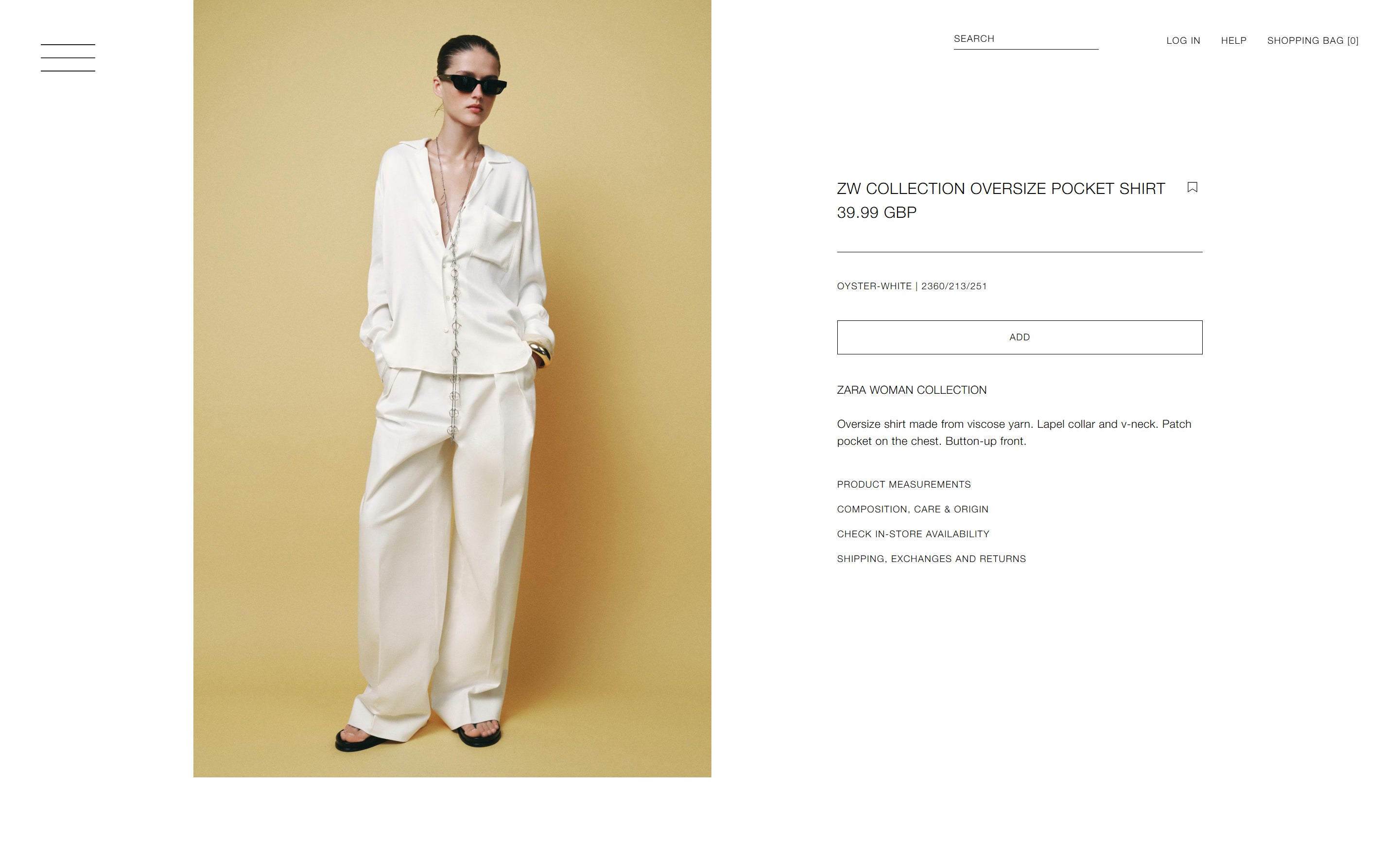 A cropped version of one of the images published by Zara