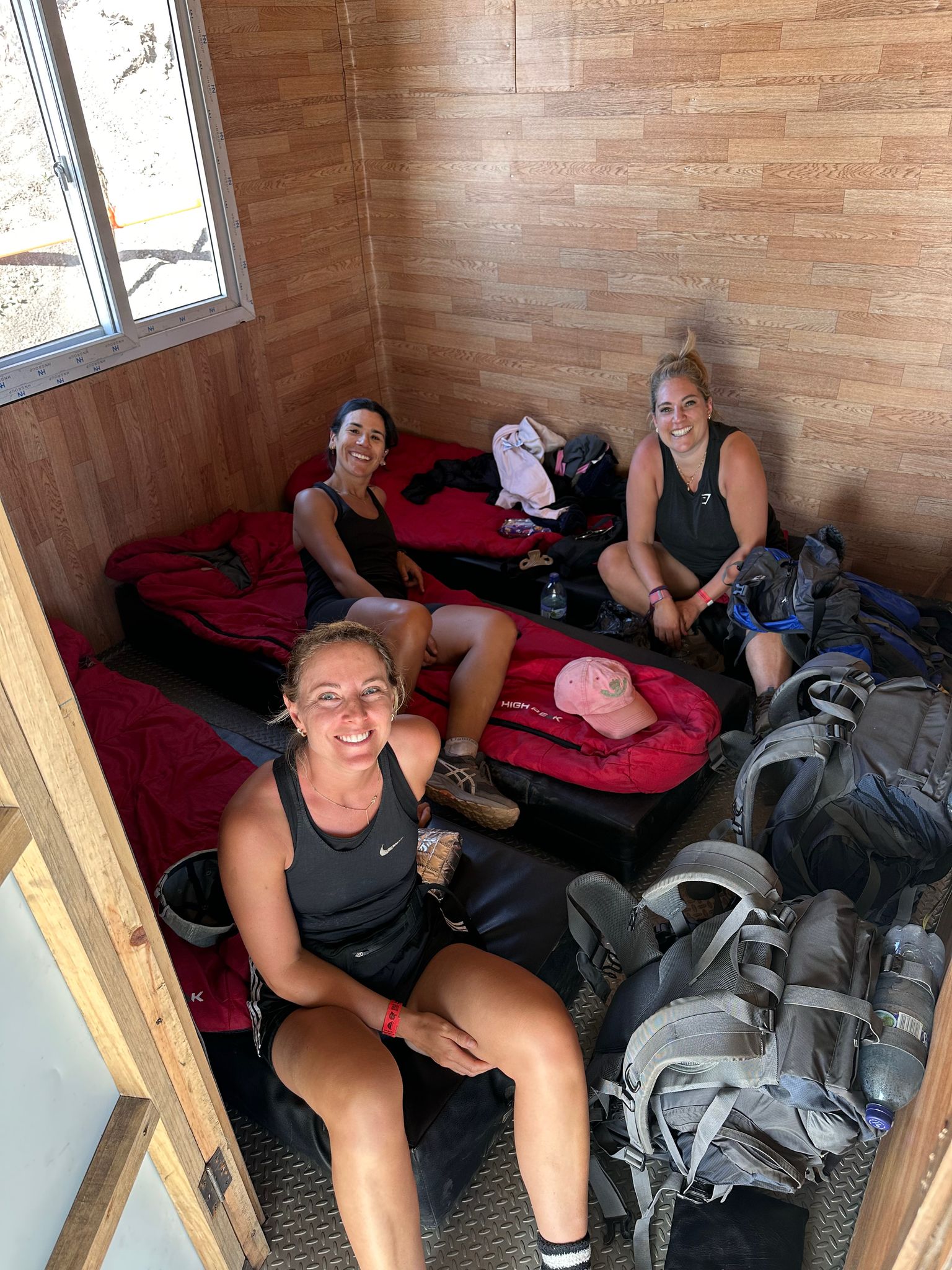 Chloe and friends at the base camp to prepare for a walk for the Guatemala ACATENANGO Volcano