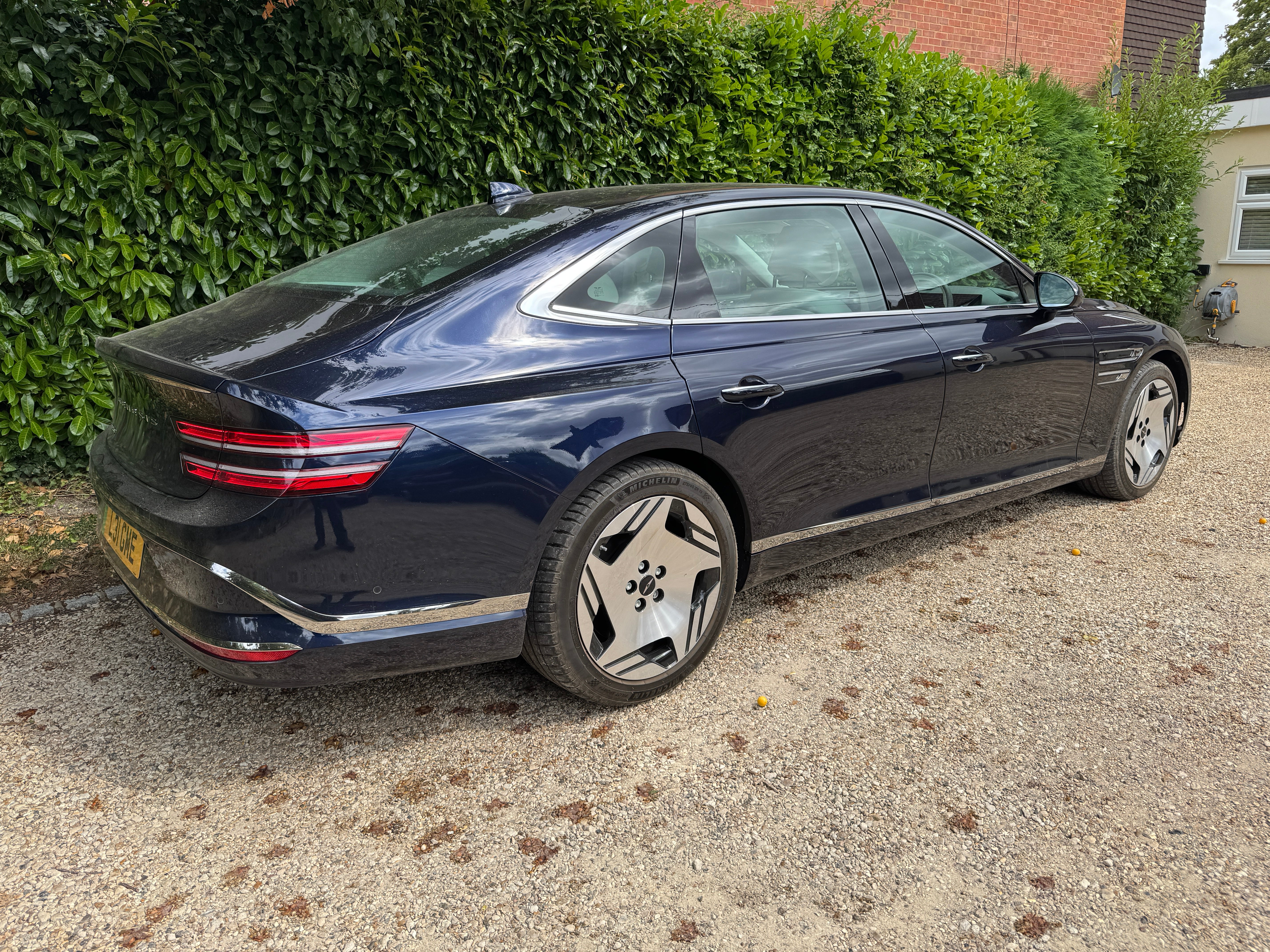 The Genesis Electrified G80 has sleek, smart looks and perfect paintwork
