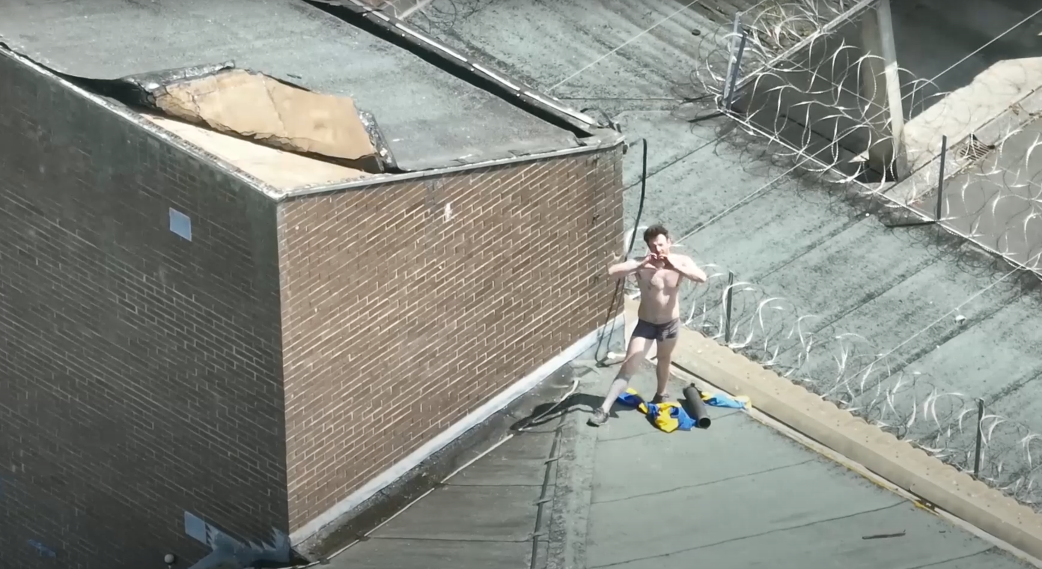 Joe Outlaw, 39, spent 14 hours on the roof of HMP Frankland