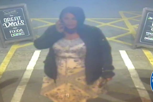 A screenshot of CCTV said to show US citizen Aimee Betro in Birmingham following the attempted shooting of Sikander Ali (West Midlands Police/PA)