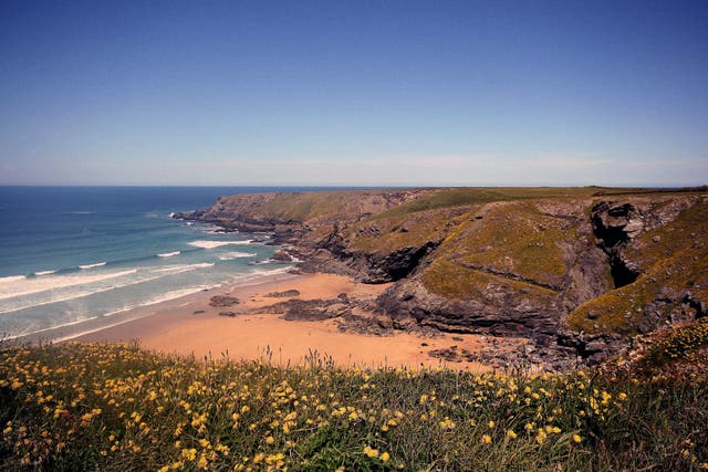 <p>Porth Joke Beach, Cornwall</p>