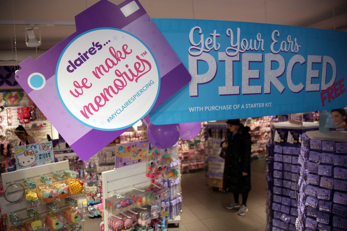 Claire's, known for piercing millions of teens' ears, files for Chapter 11, 2nd time since 2018