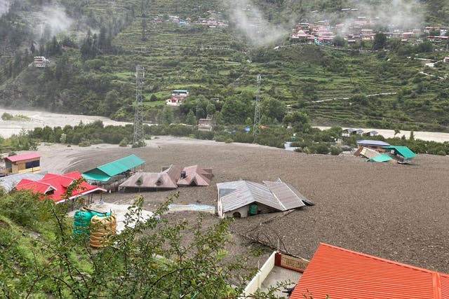 <p>A view of Dharali after the flash flood</p>