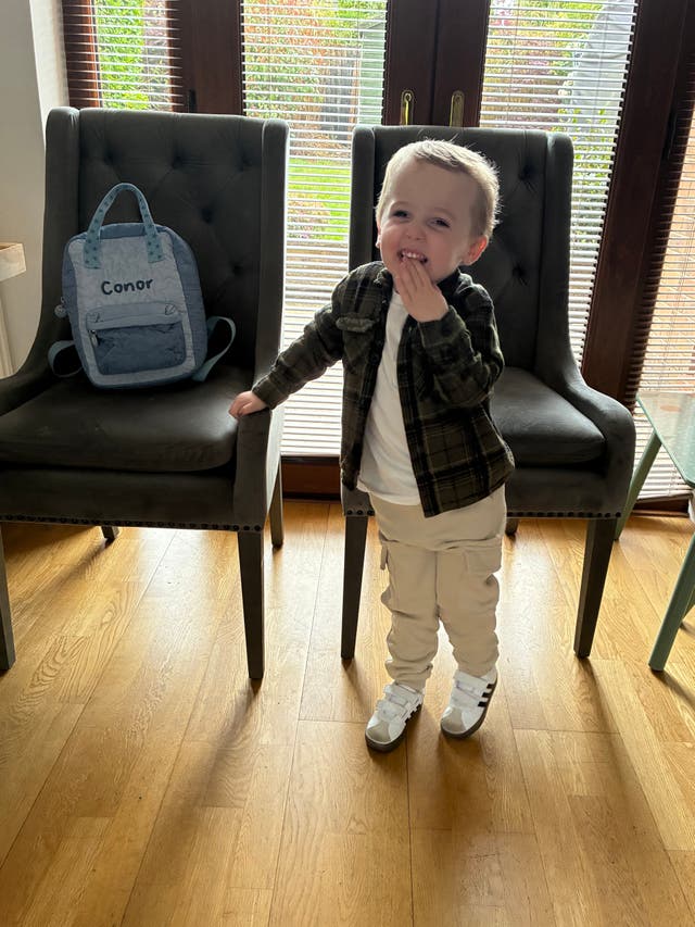 <p>Conor O'Rourke, now three, was diagnosed with an extremely rare birth defect known as vein of galen malformation (VOGM) in 2023</p>