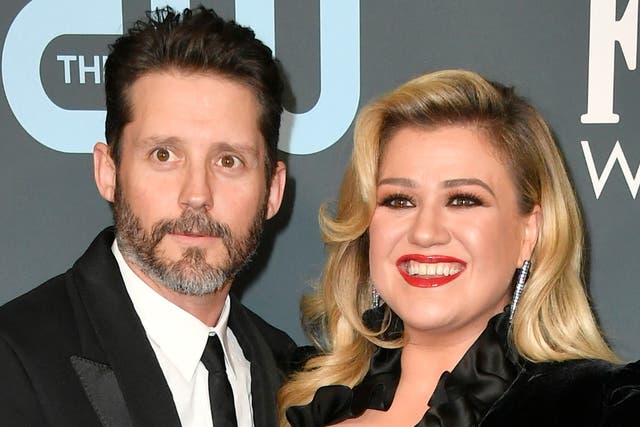 <p>Brandon Blackstock and Kelly Clarkson attend the Critics' Choice Awards in Santa Monica in January 2020</p>