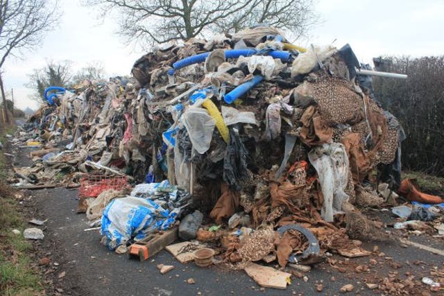 <p>The pile of waste blocked residents on Watery Lane</p>