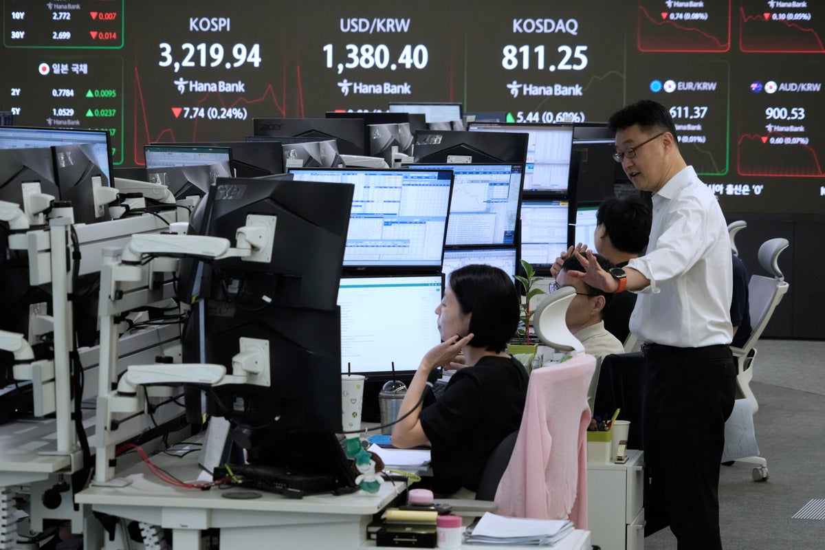 Asian shares are mostly lower, while Tokyo's Nikkei jumps 2%