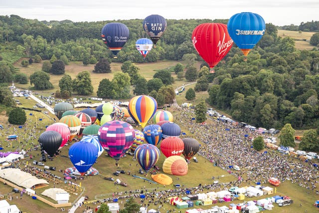 Around 90 balloons took part in the mass ascent on Friday morning (Ben Birchall/PA)