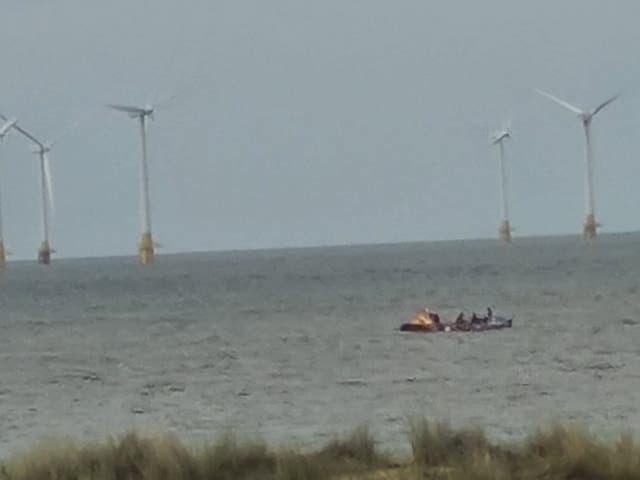 <p>The now-independent MP for Norfolk had posted a picture on social media on Thursday night showing a boat near some wind turbines off the Norfolk coast</p>